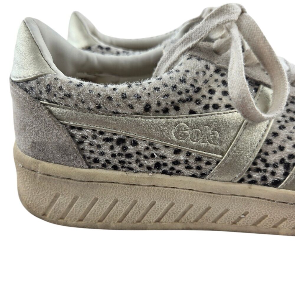 Gola Sneakers Womens 9 Grandslam Savanna Animal Print Low Top White Gray Silver - Picture 2 of 11